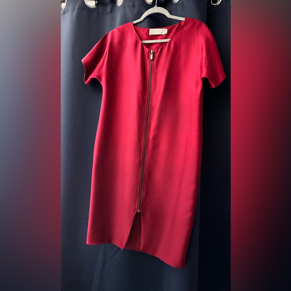 Shipley & Halmos Red Dress with Zipper Detail